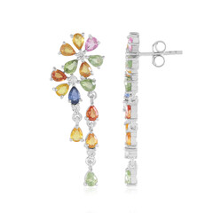 Zilveren oorbellen met saffieren