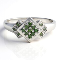 Anello placcato in platino con Diamante Fancy