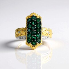 Anello in argento con Smeraldo Zambia (Gems en Vogue)