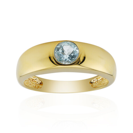 Himmelblauer Topas-Herren-Silberring