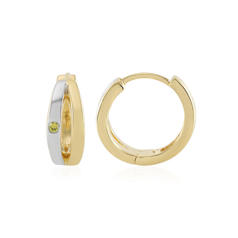 Zilveren oorbellen met I2 Gele Diamanten