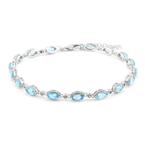Schweizblauer Topas-Silberarmband