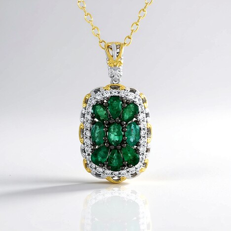 Collana in argento con Smeraldo Zambia (Gems en Vogue)
