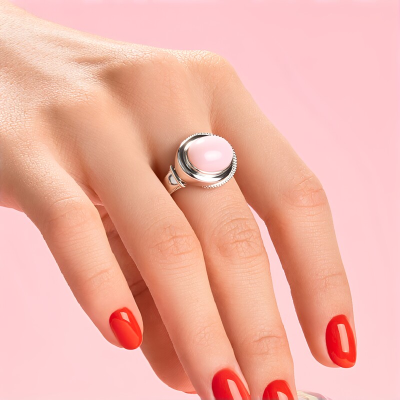 Pinkfarbener Opal-Silberring (Dallas Prince Designs)