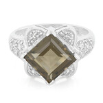 Anello in argento con Quarzo Fumè