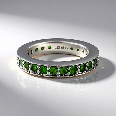 Anello in argento con Diopside Russo