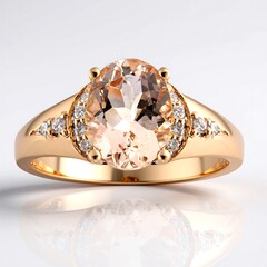 Anello in oro con Morganite AAA