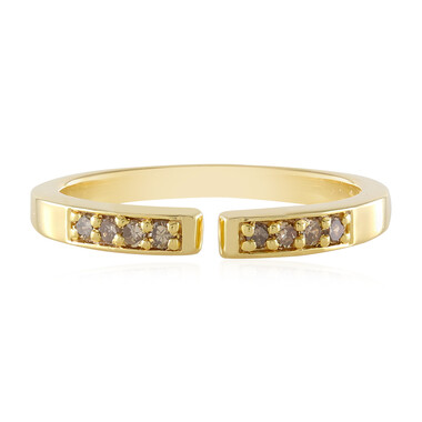 I3 Champagner-Diamant-Silberring