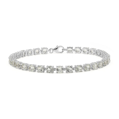 Grüner Amethyst-Silberarmband