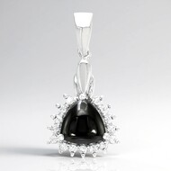 Colgante en plata con Hematita negra