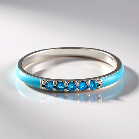 Anello in argento con Apatite Blu Neon