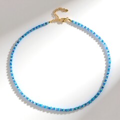 Collana in argento con Apatite Blu Neon