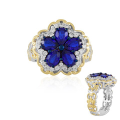Zilveren ring met kobaltblauwe spinelstenen (Gems en Vogue)