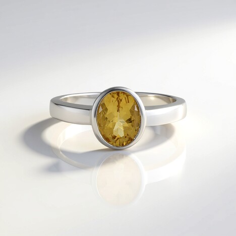 Anello in argento con Berillo Giallo