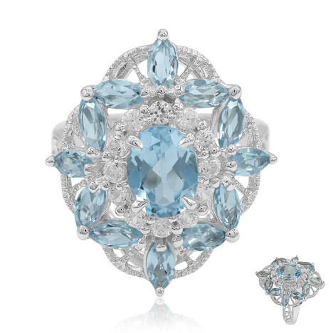 Bague en argent et Topaze bleu ciel