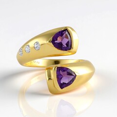 Anello in argento con Ametista Siberiana (de Melo)