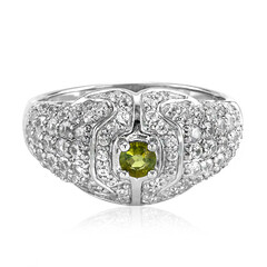 Bague en argent et Tourmaline cuprifère