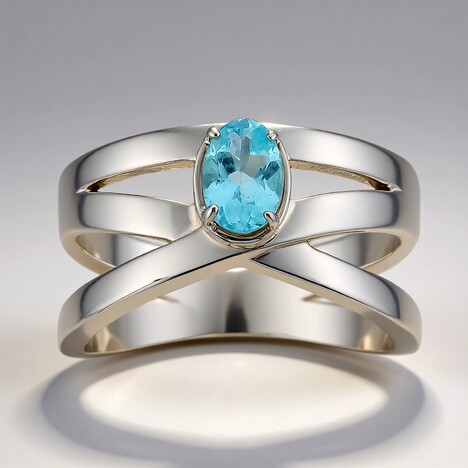 Anello in argento con Apatite Blu (Pallanova)