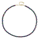 Hämatit-Silberhalskette