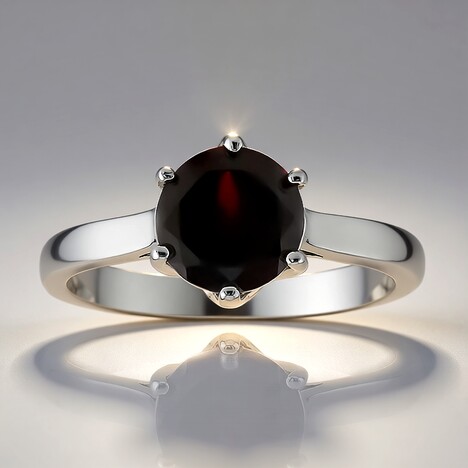 Anello in argento con Granato Mozambico