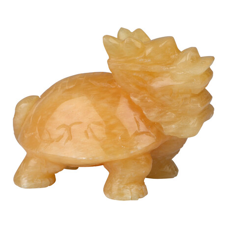 Figure with Orange calcite (Lapis Vitalis)