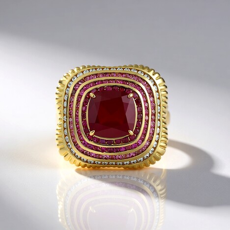 Bague en or et Rubis de Madagascar (de Melo)