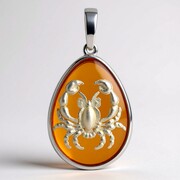 Ciondolo in argento con Ambra Baltica (dagen)