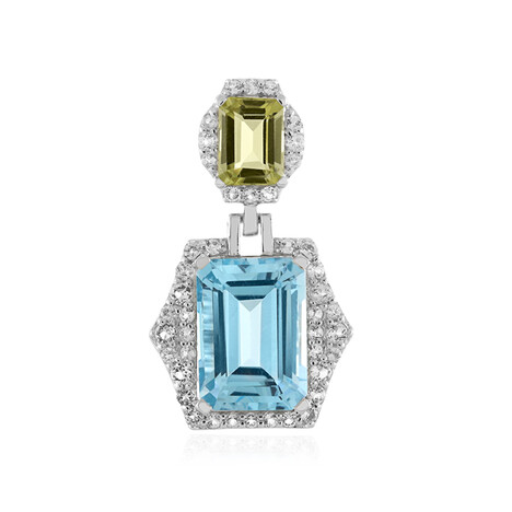 Himmelblauer Topas-Silberanhänger