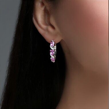 Gouden oorbellen met roze saffieren (CIRARI)