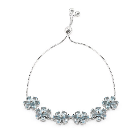 Himmelblauer Topas-Silberarmband