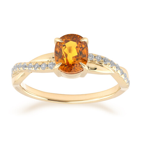 Gouden ring met een Ban Ka Cha oranje Saffier