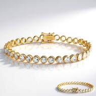 Weißer Topas-Silberarmband
