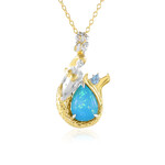 Collana in argento con Opale Blu dell'Etiopia (Gems en Vogue)