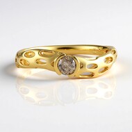 Anello in argento con Diamante Champagne I2 (Ornaments by de Melo)