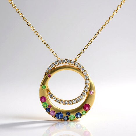 Collana in oro con Zaffiro Ceylon Blu (CIRARI)