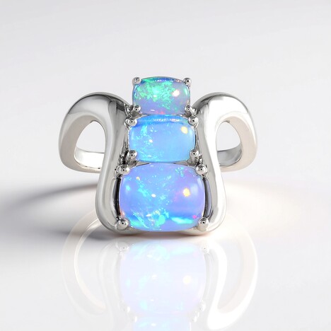 Anello in argento con Opale di Welo (de Melo Essence)