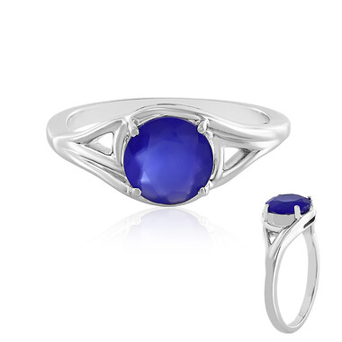Bague en argent et Calcédoine bleue