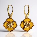 Orecchini in argento con Ambra Baltica Cognac (dagen)