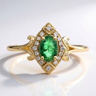 Anello in oro con Smeraldo Zambia AAA
