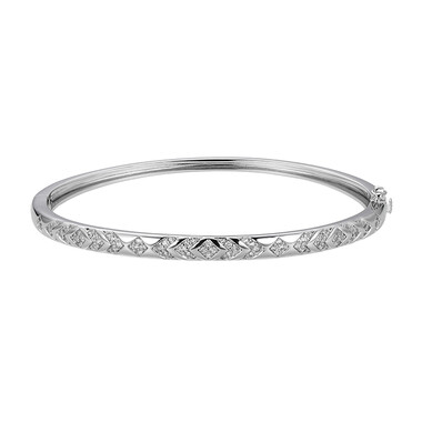 White Topaz Brass Bangle (Juwelo Style)
