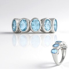 Anello in argento con Acquamarina Brasiliana