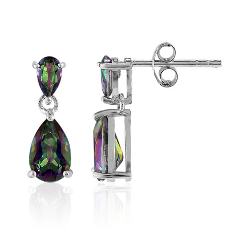 Pendientes en plata con Cuarzo místico