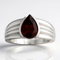 Anello in argento con Granato Mozambico (de Melo Essence)