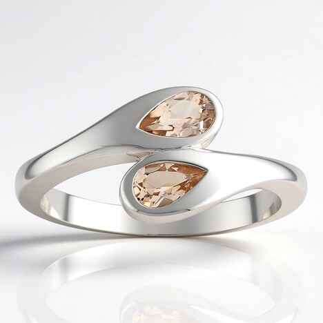 Anello in argento con MORGANITE MARROPINO