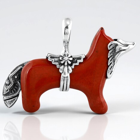Ciondolo in argento con Diaspro Rosso  (Desert Chic)