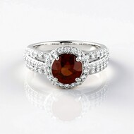 Anillo en plata con Zircón rosado