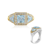 Himmelblauer Topas-Silberring (Dallas Prince Designs)