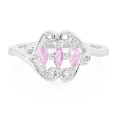 Anillo en plata con Zafiro de Ceilán rosa