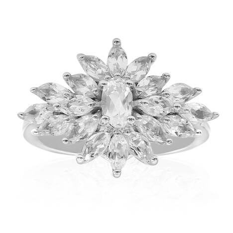 Anillo en plata con Topacio blanco
