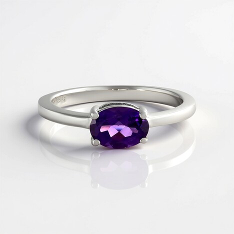 Anello in argento con Ametista del Marocco